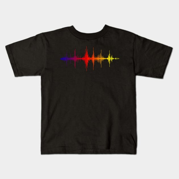 sound wave graphic audiology ear raimbow Kids T-Shirt by Collagedream